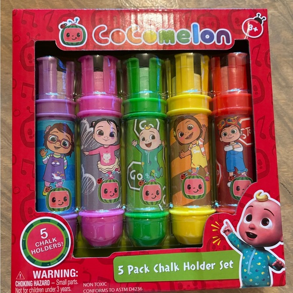 NEW, CoComelon 5 Pack Chalk Holder Set - 3 Boxes - Picture 2 of 4